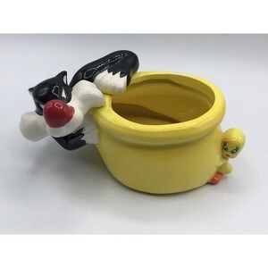Warner Bros. Sylvester & Tweety Bird Ceramic Vase Planter‎ Figurine
